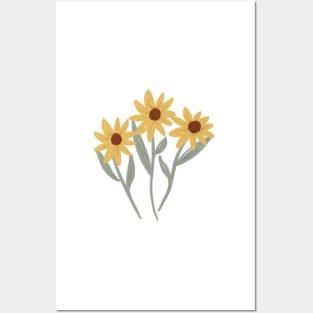 cute sunflower bouquet illustration Posters and Art